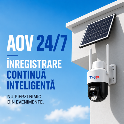 Camera Supraveghere 4G Cartela Sim, Panou Solar, 3MP, Inregistrare AOV 24/7, Night Vision