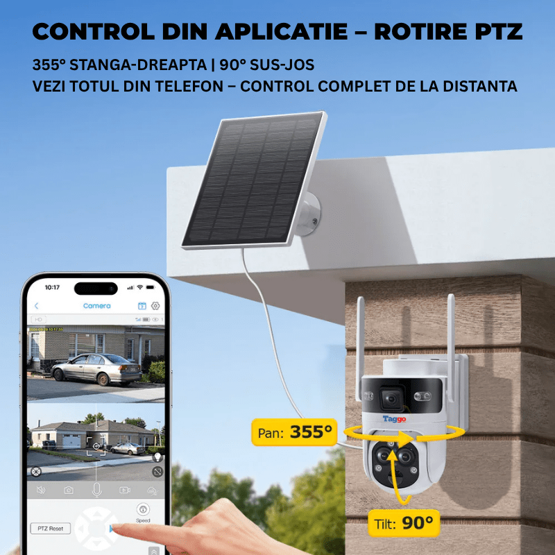 Camera Solara 4G 6MP cu 3 Lentile, Zoom Optic 15X si Tracking AI