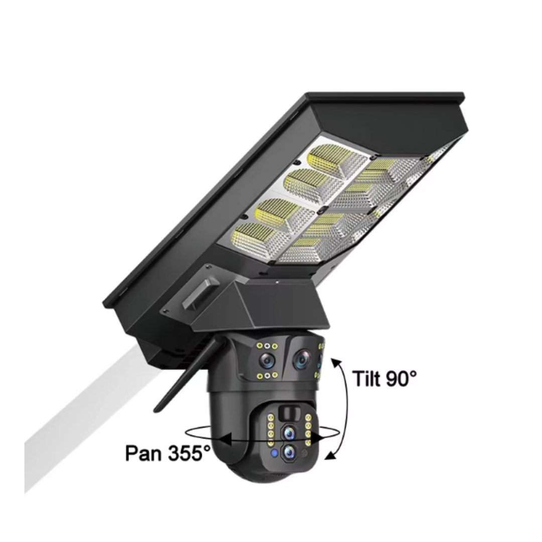 Lampa stradala cu camera 4G si incarcare solara, 8MP cu Vedere Nocturna, Zoom 10X,Urmarire Automata si Comunicare Bidirectionalal