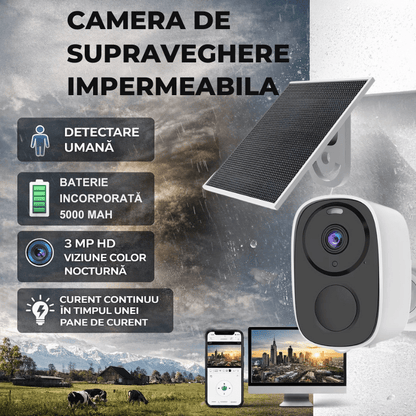 Camera Solara WiFi 3MP 180 grade O-KAM Pro cu Auto Tracking si Audio Bidirectional