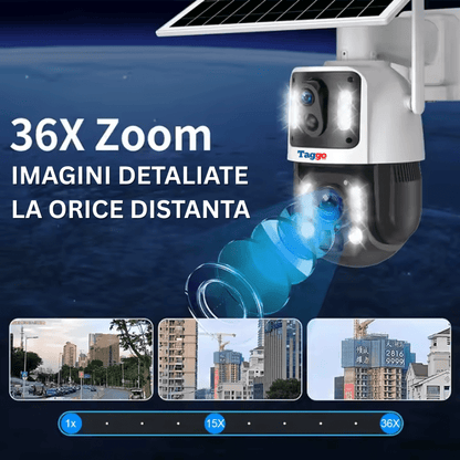 Camera Solara 4G 8MP cu 2 Lentile, Zoom Optic 20X si Panou 20W