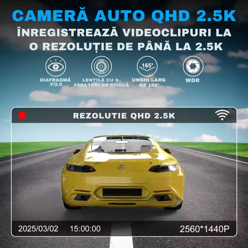 Camera Auto DVR  Full HD 1080P, WiFi 2.4GHz, Senzor de Impact