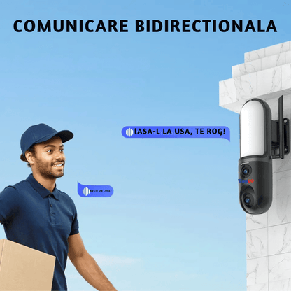 Camera WiFi Dual Lens cu Iluminare LED, Human Tracking si Vedere Nocturna Color