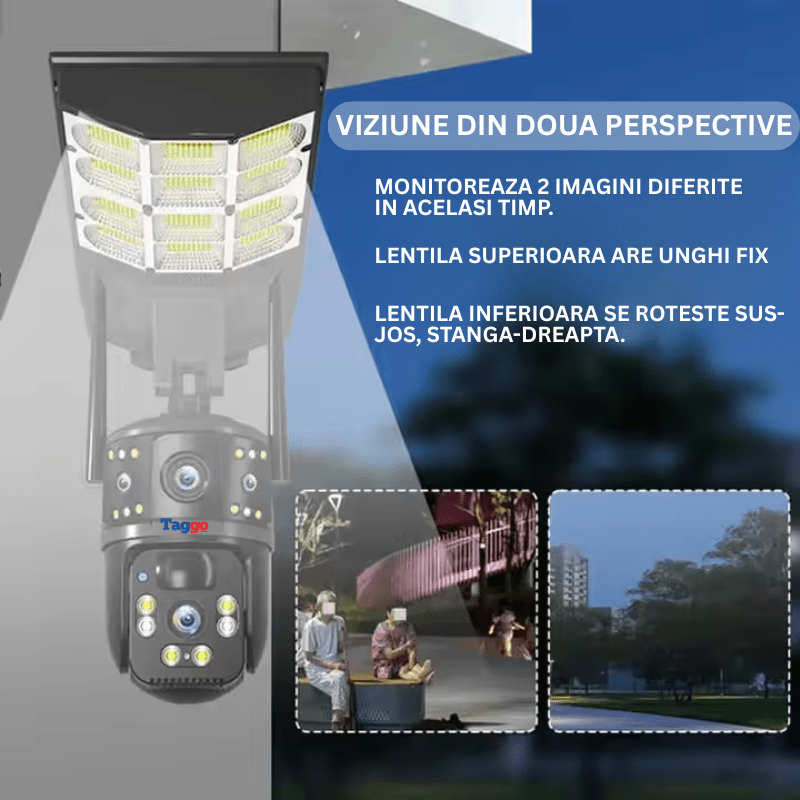 Lampa Stradala cu Camera 4G si Incarcare Solara, 8MP,Urmarire Automata si Comunicare Bidirectionala