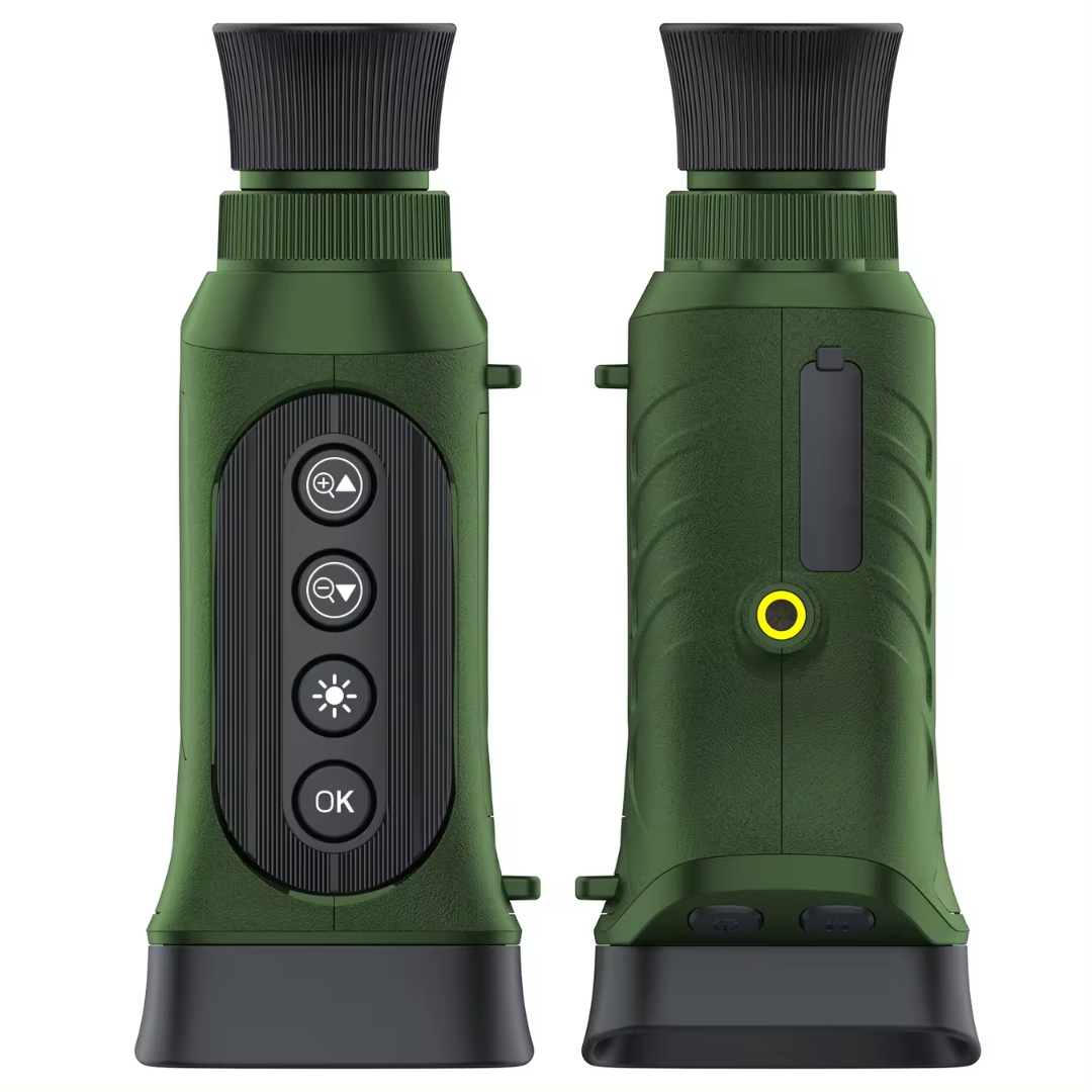 Monocular Digital Profesional cu Night Vision de Vanatoare 4K, Zoom 8X, Ecran LCD, Acumulator, Verde - Taggo.ro