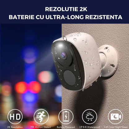 Camera de supraveghere 4G Cartela SIM 2K, 4MP, Baterie incorporata, Control din aplicatie,Rezistenta la apa IP66