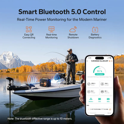 Baterie LiTime 12V 200Ah Xtra-Mini Marine LiFePO4 – Bluetooth 5.0, BMS 200A