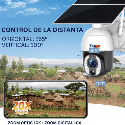 Camera Solara WiFi 8MP cu Zoom Optic 20X, Panou 20W si Detectare PIR