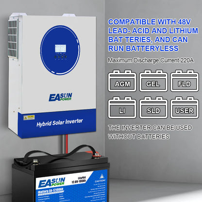 Invertor Off-Grid EASUN 11kW 48V cu MPPT 120A/160A, WiFi Integrat, Functionare Fara Baterii