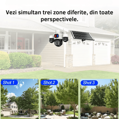 Camera Solara 4G 12MP cu 3 Lentile, Panou Solar si Detectare AI
