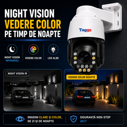 Camera Supraveghere Conexiune PoE 4K 8MP, Rotire 360°, Zoom Optic 36X,LPR- Identificare Numere de Inmatriculare, IP65