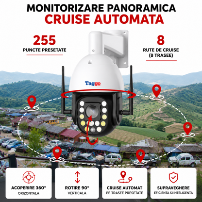 Camera PTZ WiFi 5MP cu Zoom Optic 99X, Auto Tracking si Night Vision Full Color