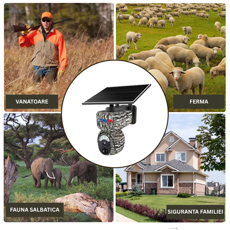 Camera Solara 4G 4MP cu GPS, Tracking Uman si Baterie 8000mAh