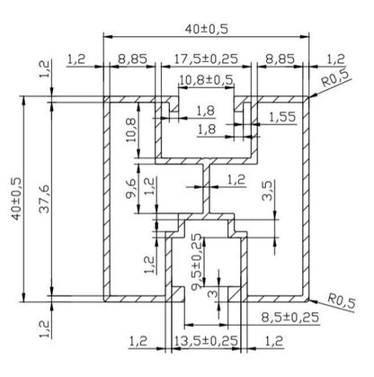 Profil aluminiu tip H 40x40 mm pentru montaj panouri fotovoltaice – sina 3.6m