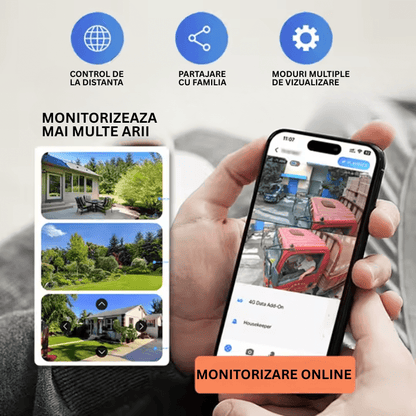 Lampa Stradala cu Camera 4G si Incarcare Solara, 8MP,Urmarire Automata si Comunicare Bidirectionala