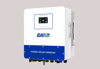 Invertor solar hibrid EASUN 6kW 48V IP65 – tehnologie baterie-catre-retea, Dual MPPT, intrare/iesire AC dubla, paralelizare pana la 6 unitati (sistem trifazic), WiFi