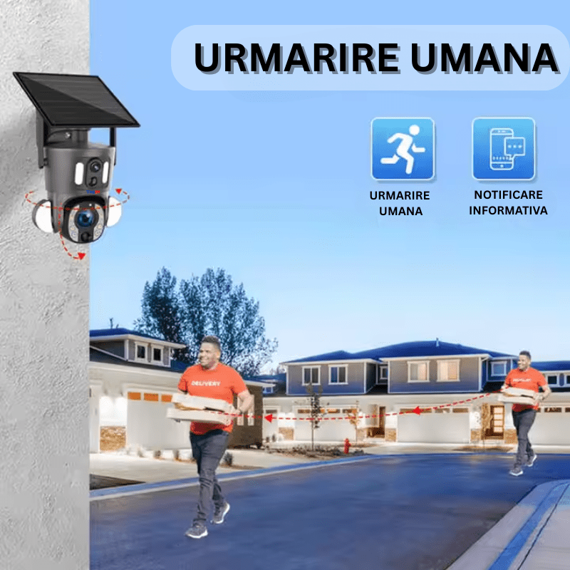 Camera Solara WiFi 6MP cu Zoom Optic 20X, Baterie 15600mAh si Tracking AI