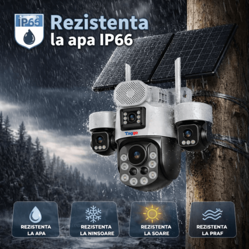 Camere Supraveghere, Panou Solar Dublu, 4K, 4G ZOOM OPTIC 99X,Vedere Full Color, Inregistarare  AOV