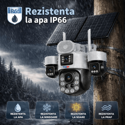 Camere Supraveghere, Panou Solar Dublu, 4K, 4G ZOOM OPTIC 99X,Vedere Full Color, Inregistarare  AOV