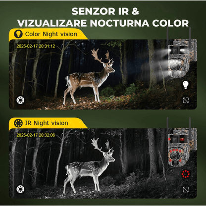 Camera Solara WiFi 8MP cu 4 Lentile, Zoom 99× si Urmarire Automata AI