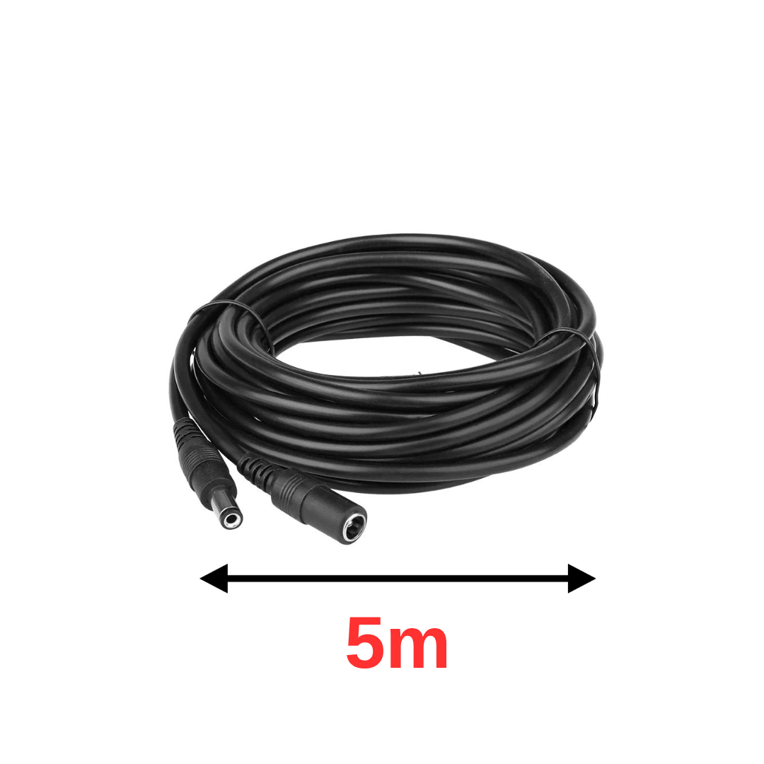 Cablu de alimentare extensie pentru camere CCTV 12V, lungime 5 metri, compatibil cu sistemele de supraveghere Taggo.ro