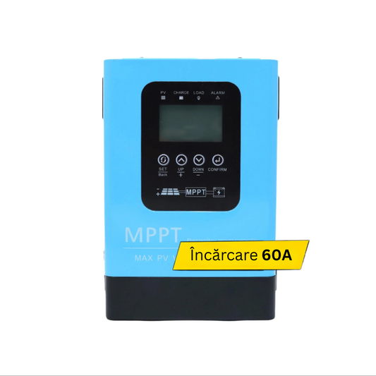 Controler Solar MPPT 12V-96V, 60AH Solar pentru Incarcatoare de Baterii Solare, Kituri de Incarcare pentru Sistem Fotovoltaic 0V-230V