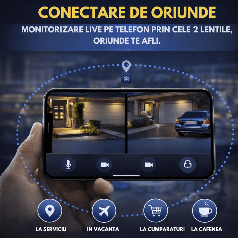 Lampa Stradala cu Camera 4G/ eSIM, 8MP, Inregistrare Continua 24/7 AOV, Viziune Color pe timp de noapte