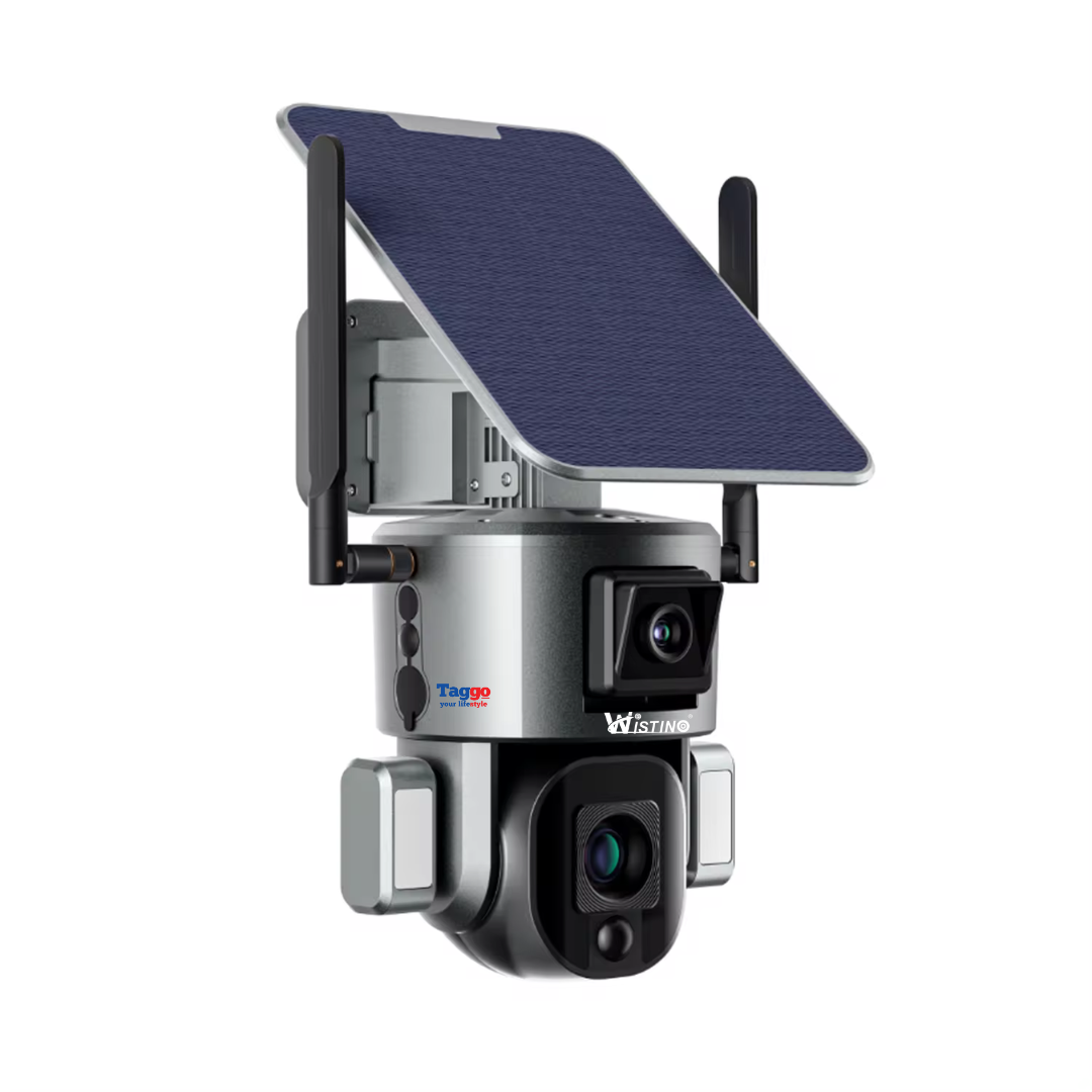 Camera Video Supraveghere Wireless 4K Ultra HD, Dual Camera 4MP+4MP, 4X Optical ZOOM, Incarcare Solara, Rotire Din Aplicatie, Rezistenta La Apa IP 66