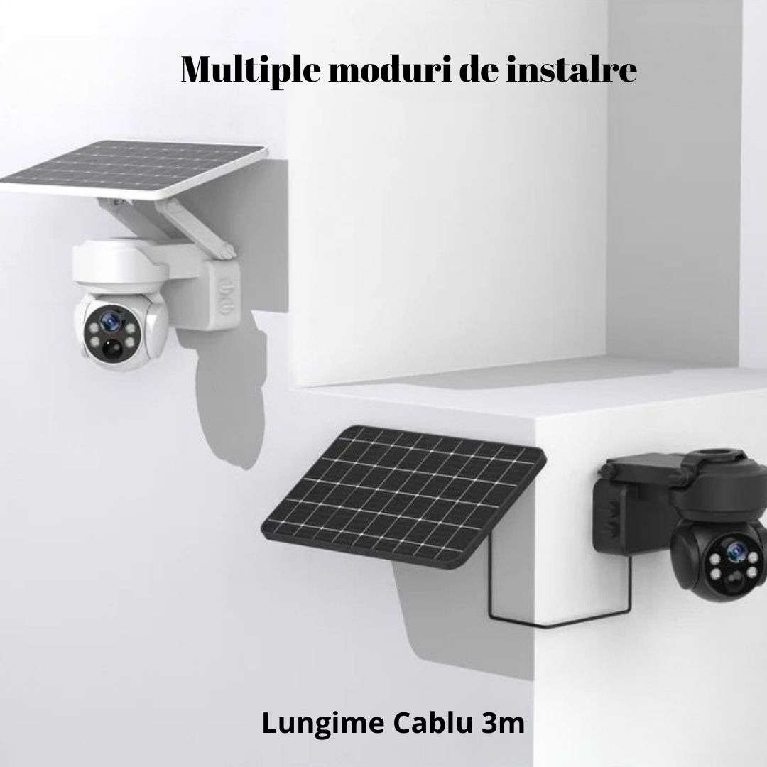 Camera de Supraveghere Solara WIFI 5MP, Panou Solar, Control din Aplicatie, Rezistenta la apa