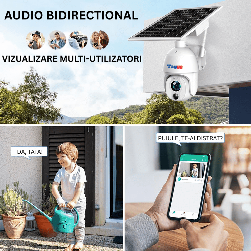 Camera Solara 4G 8MP cu Zoom Optic 20X, Panou 9W si Detectare AI