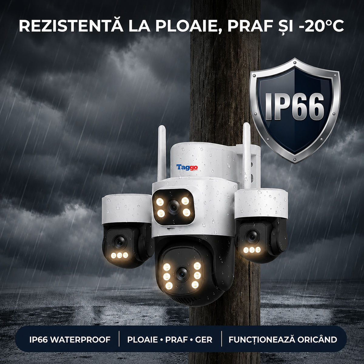 Cameră Supraveghere 4G eSIM TAGGO Pro Q50 16MP