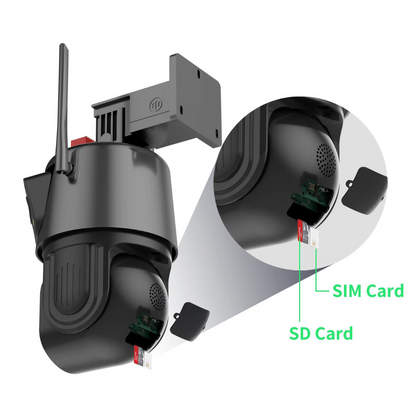Camera de supraveghere WIFI 4K, Zoom 100X, 2 lentile, Control din aplicatie, Detectie umana, Rezistenta la apa IP66