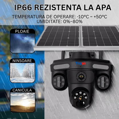 Camera de Supraveghere 12MP, Cartela SIM 4G, Monitor Panoramic, Control din Aplicatia Mobila, Panou Solar