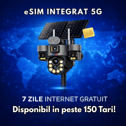 Camere Supraveghere, Panou Solar Dublu, 4K, 4G ZOOM OPTIC 99X,Vedere Full Color, Inregistarare  AOV