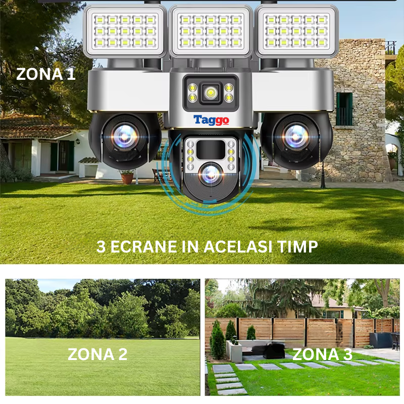 Camera de Supraveghere cu Panou Solar, Conexiune 4G, 12MP, Detectie miscare, Vedere pe Timp de Noapte, Urmarire Miscare Umana, Rezistent la Apa/Intemperi, Comunicare Bidirectionala
