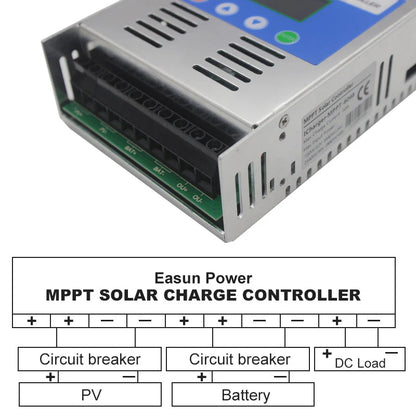 Controller/regulator solar EASUN MPPT de incarcare 60A – Compatibil 12V/24V/36V/48V, Max PV 180VDC
