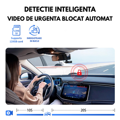 Camera auto Tripla TAGGO WIFI Fata 4K + Interior 1080p + Spate 1080p, Monitorizare Parcare 24h