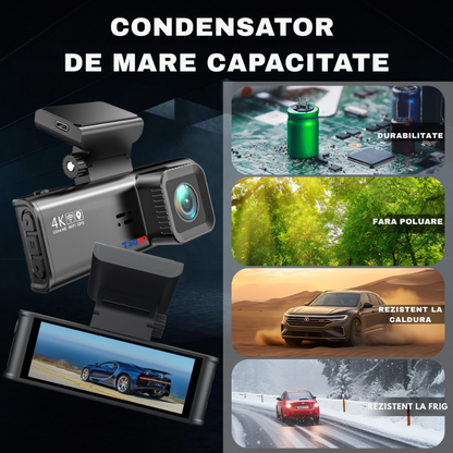 Camera Auto DVR V56 4K Dual cu GPS Integrat, WiFi, Senzor Sony
