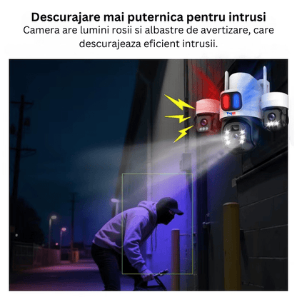 Camera Solara 4G 12MP cu 3 Lentile, Panou Solar si Detectare AI