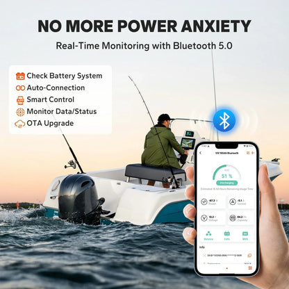 Baterie solara Litiu LiTime 12V 165Ah Dual Purpose Marine – putere 1200 CCA, Bluetooth si Incalzire Automata