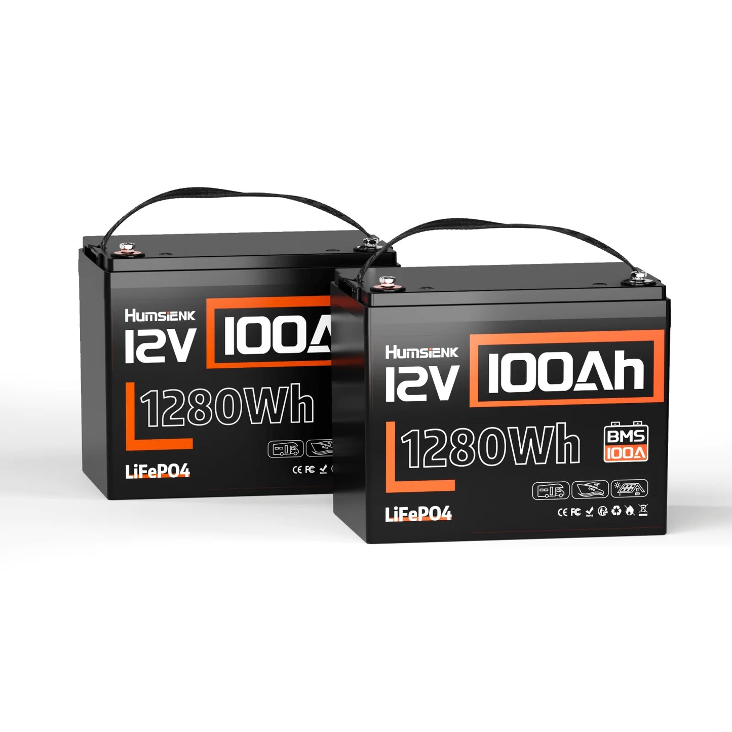 Acumulator LiFePO4 12V 100Ah cu BMS 100A – 1280Wh, IP67, 10.5 kg – Ideal pentru Camper, Barca, Sistem Fotovoltaic