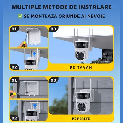 Camera Solara 4G 6MP cu 3 Lentile, Zoom Optic 15X si Tracking AI