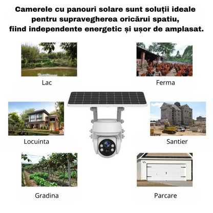 Camera de Supraveghere Solara WIFI 5MP, Panou Solar, Control din Aplicatie, Rezistenta la apa