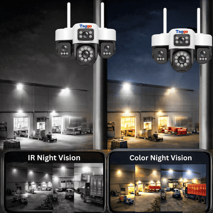 Camera de Supraveghere Cu 4 lentile, 16MP, Conexiune WIFI, Night Vision Full Color si Detectie Miscare, IP66