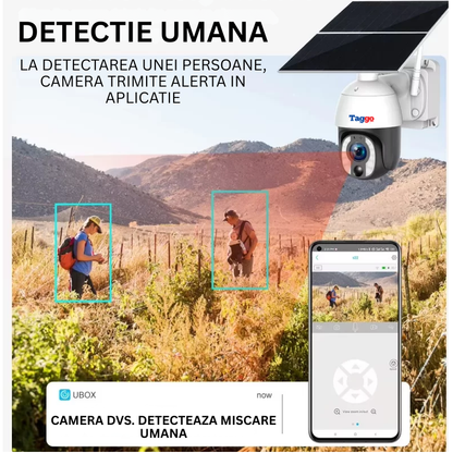 Camera Solara WiFi 8MP cu Zoom Optic 20X, Panou 20W si Detectare PIR