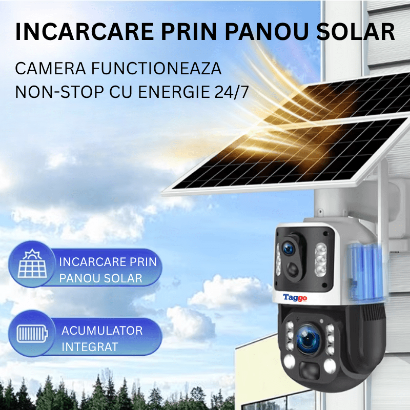 Camera Solara 4G 8MP cu 2 Lentile, Zoom Optic 20X si Panou 20W