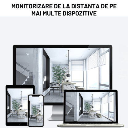Mini cameră de supraveghere WiFi Taggo.ro cu acumulator 2000mAh, detectie umană PIR și viziune nocturnă pentru securitate.