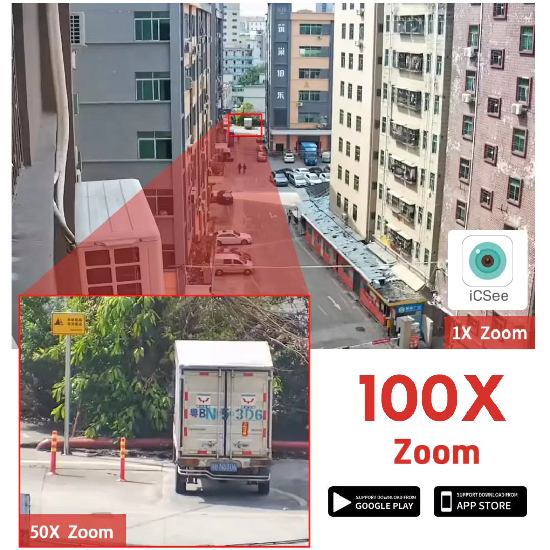 Camera Supraveghere WIFI 4K Ultra HD 100X Optical ZOOM, Rotire Din Aplicatie, Rezistenta La Apa IP 66