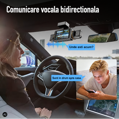 Camera de bord Crocodil 2K Conexiune 4G, 4 Camere, Monitorizare parcare 24h, GPS,  Ecran 3 inch