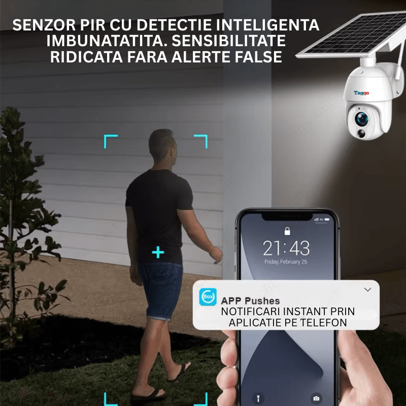Camera Solara 4G 8MP cu Zoom Optic 20X, Panou 9W si Detectare AI